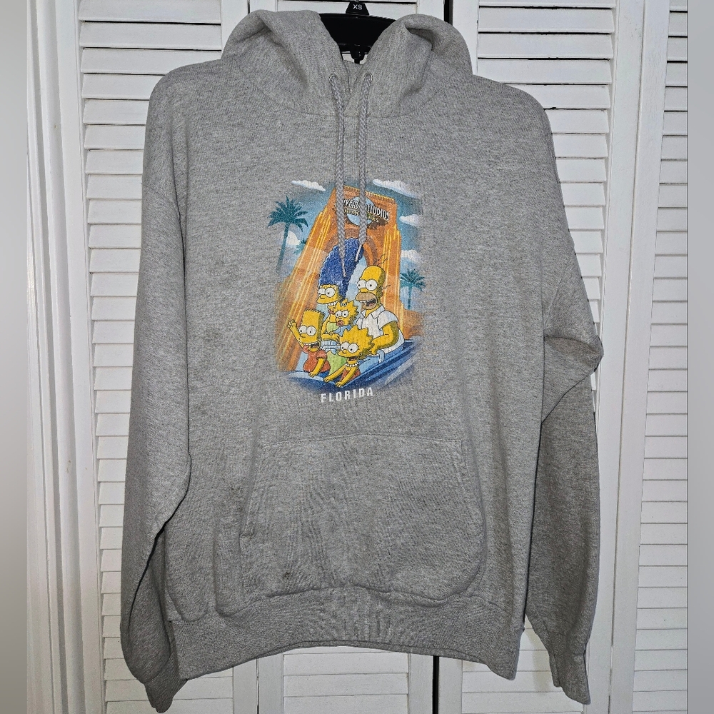 Universal Orlando Men's M Gray Simpsons Hoodie